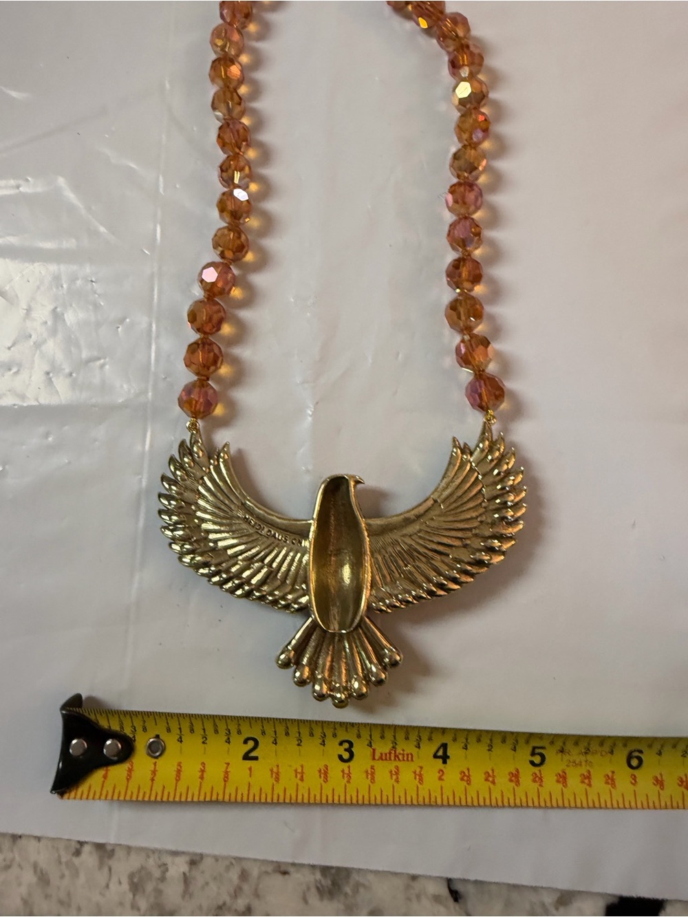 Heidi Daus Gold-Tone Amber and Iridescent Crystal Eagle Necklace - Picture 6 of 6